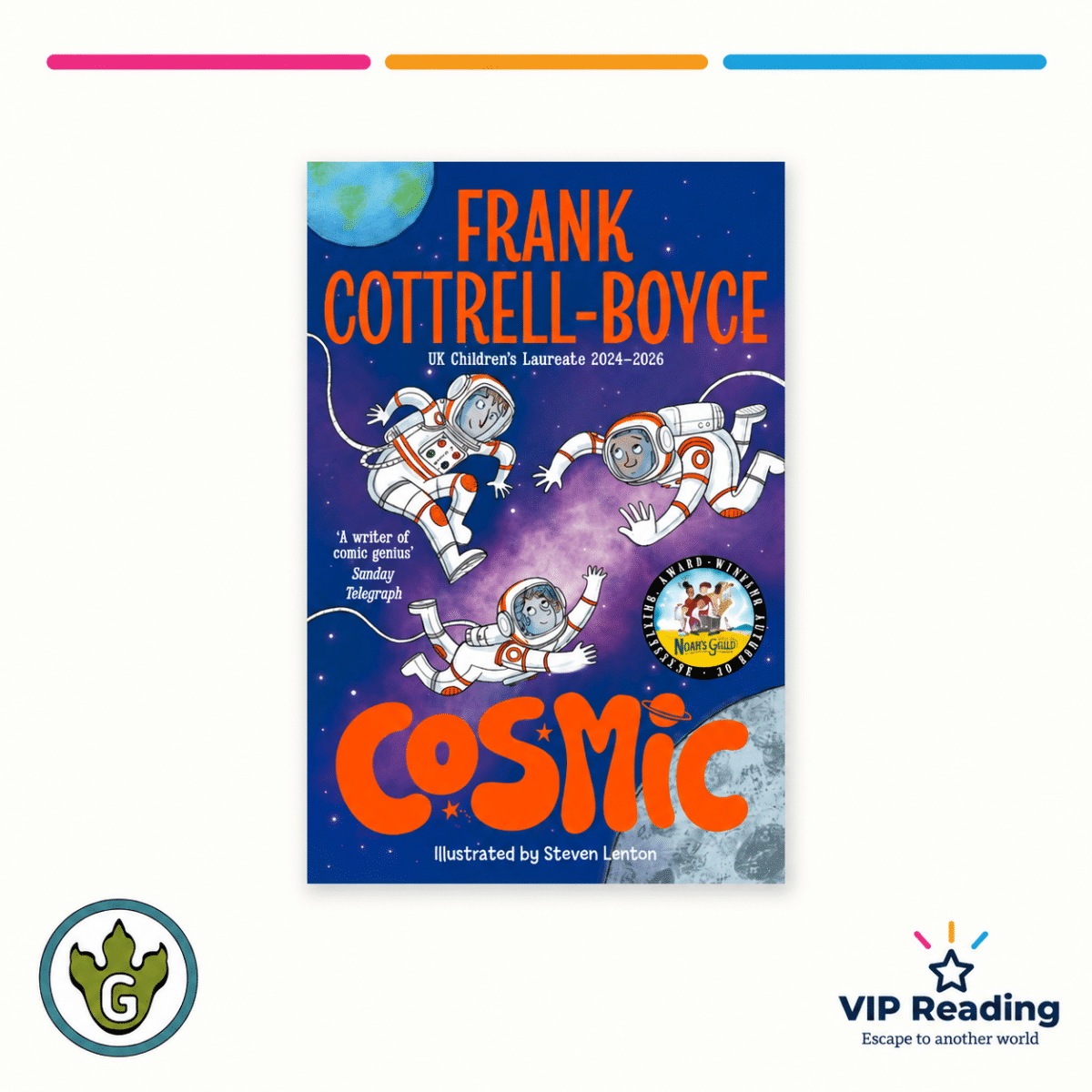 Cosmic paperback on the VIP Reading and Grammarsaurus template