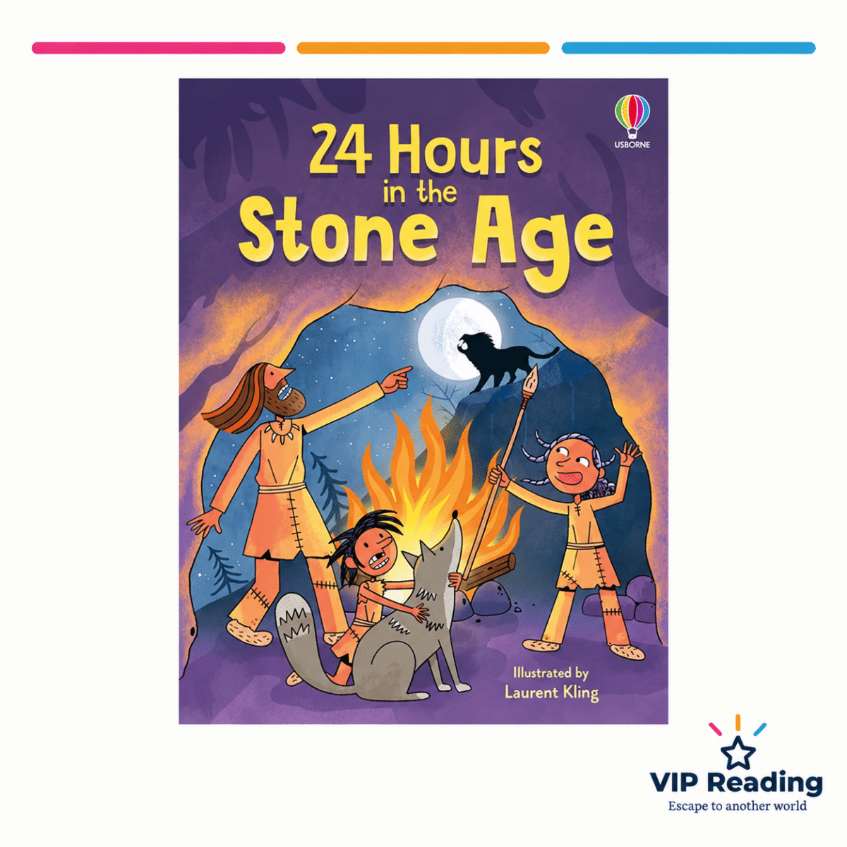 24 Hours in the Stone Age, illustrated by Laurent Kling — purple cover