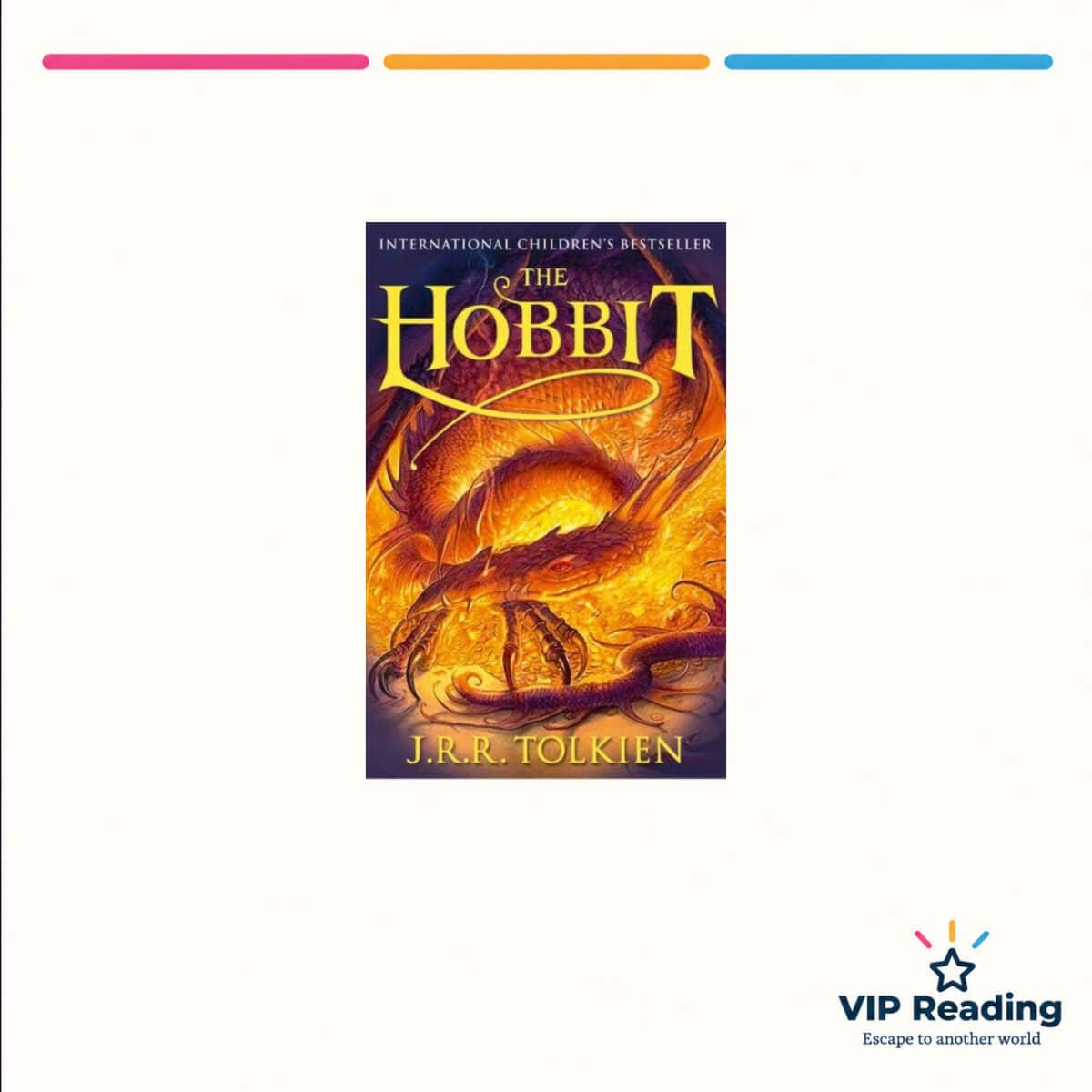 The Hobbit — ISBN 9780007458424 — original book cover on the VIP Reading ivory template