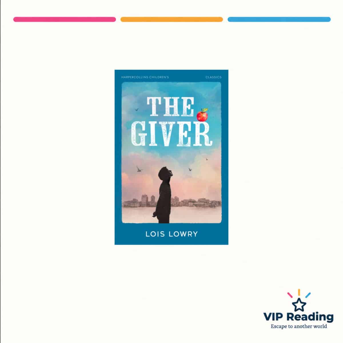 The Giver — ISBN 9780008726430 — original book cover on the VIP Reading ivory template
