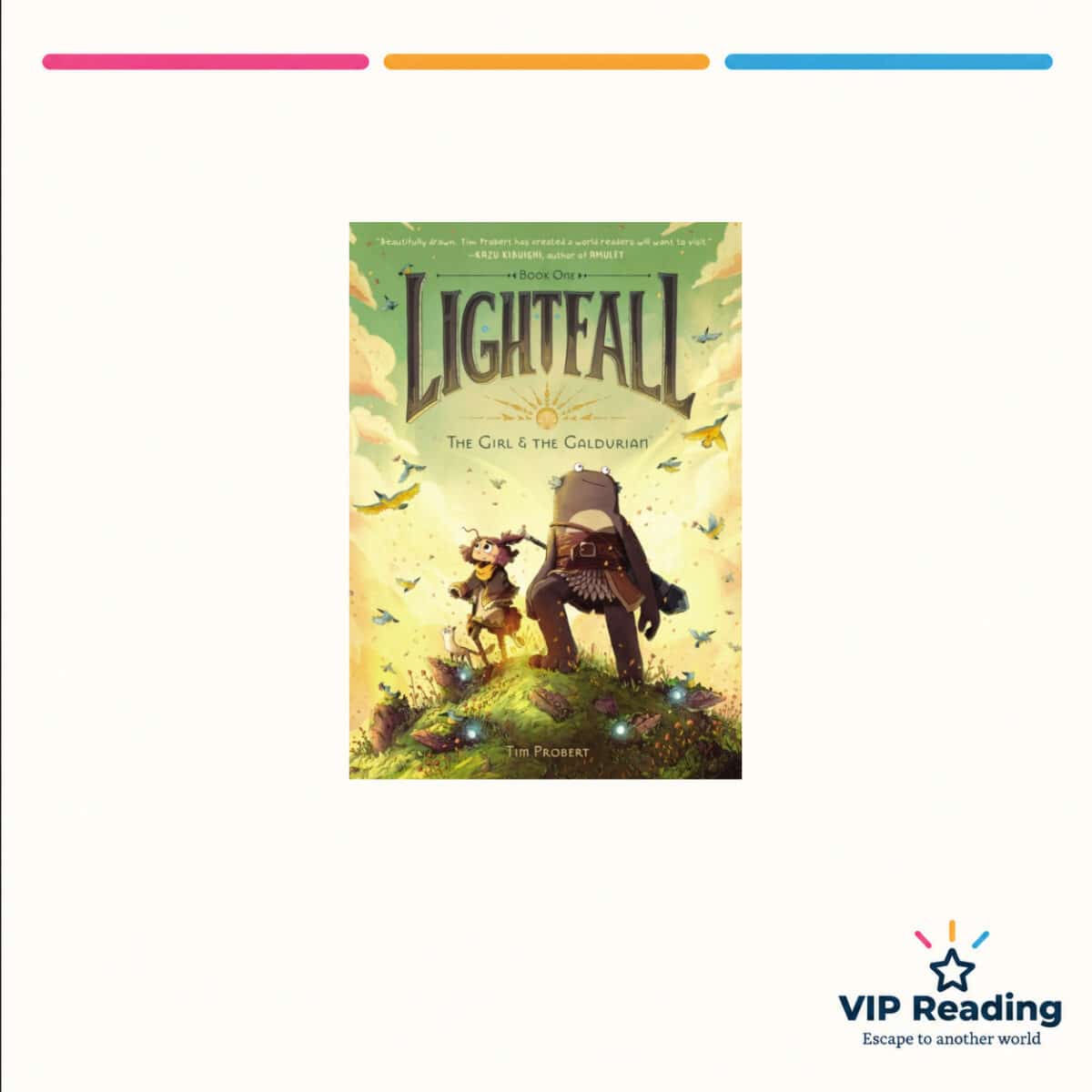Lightfall: The Girl & the Galdurian — ISBN 9780062990464 — original book cover on the VIP Reading ivory template