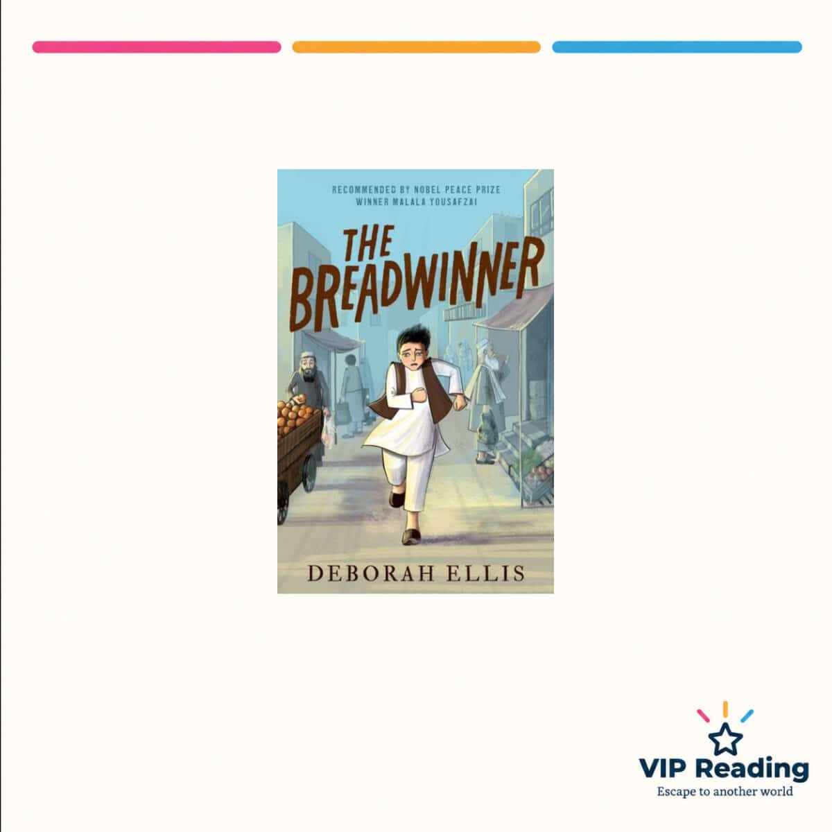 The Breadwinner — ISBN 9780192787385 — original book cover on the VIP Reading ivory template