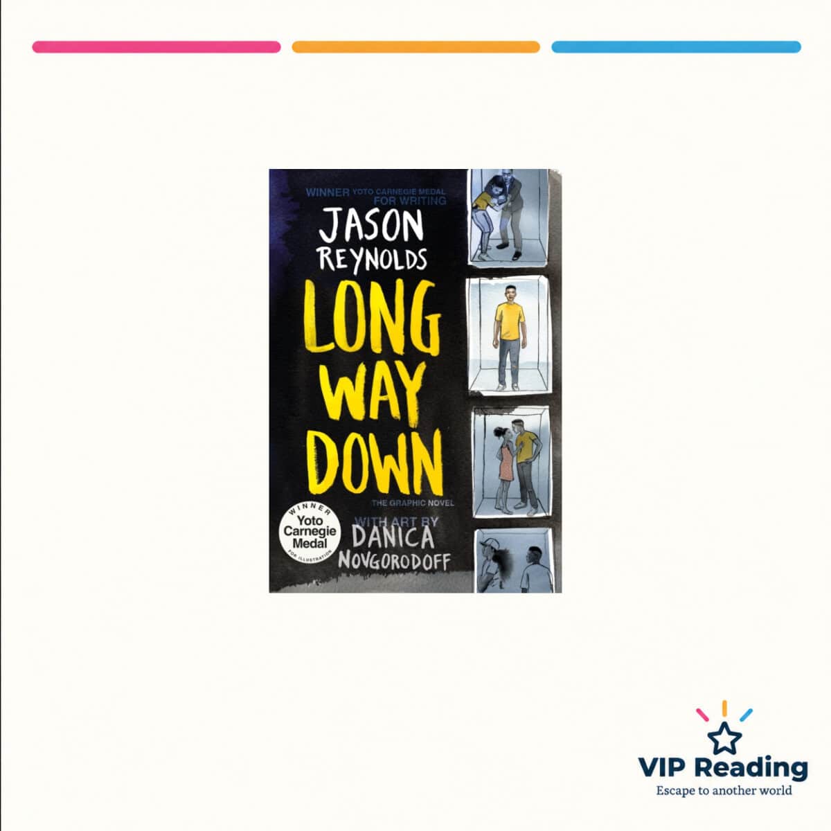 Long Way Down: The Graphic Novel — ISBN 9780571404810 — original book cover on the VIP Reading ivory template