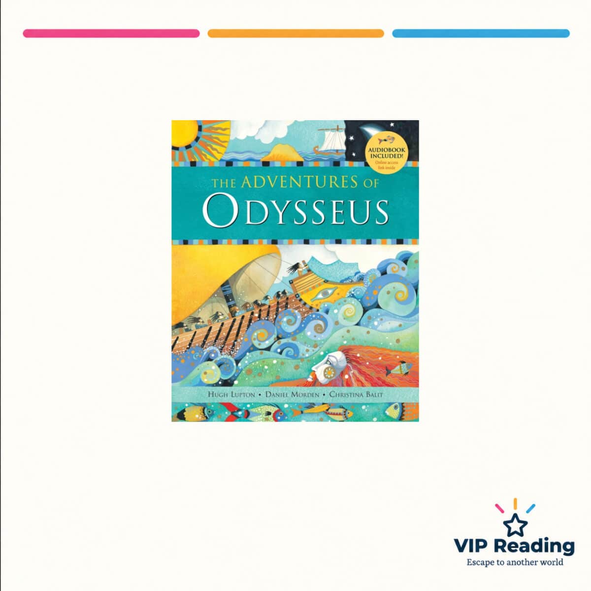 Adventures of Odysseus — ISBN 9781782853565 — original book cover on the VIP Reading ivory template