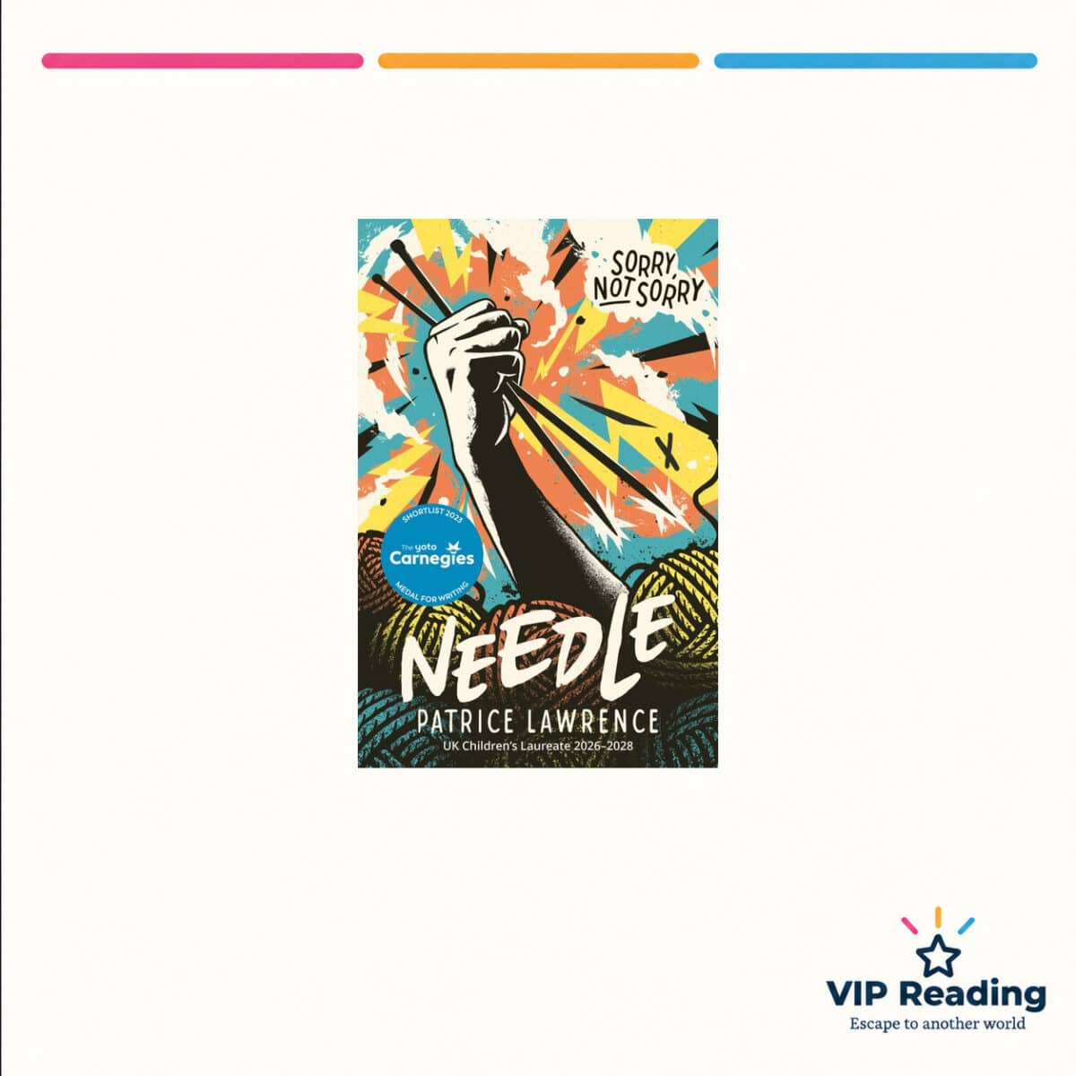 Needle by Patrice Lawrence — ISBN 9781800901018, VIP Reading ivory cover