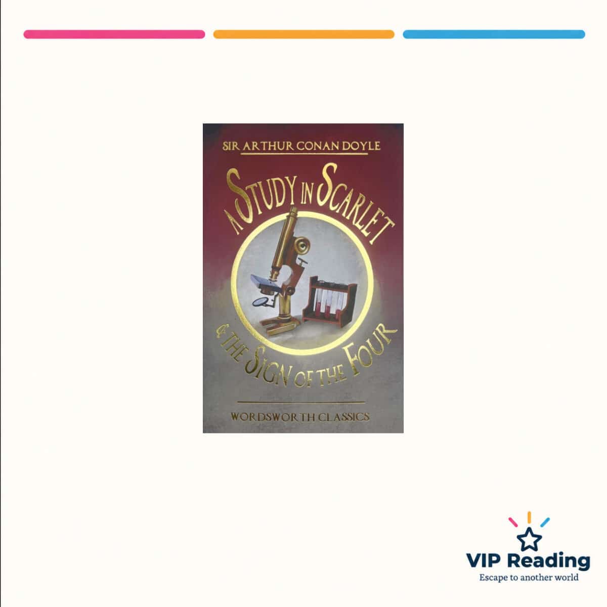 A Study in Scarlet & The Sign of the Four — ISBN 9781840224115 — original book cover on the VIP Reading ivory template