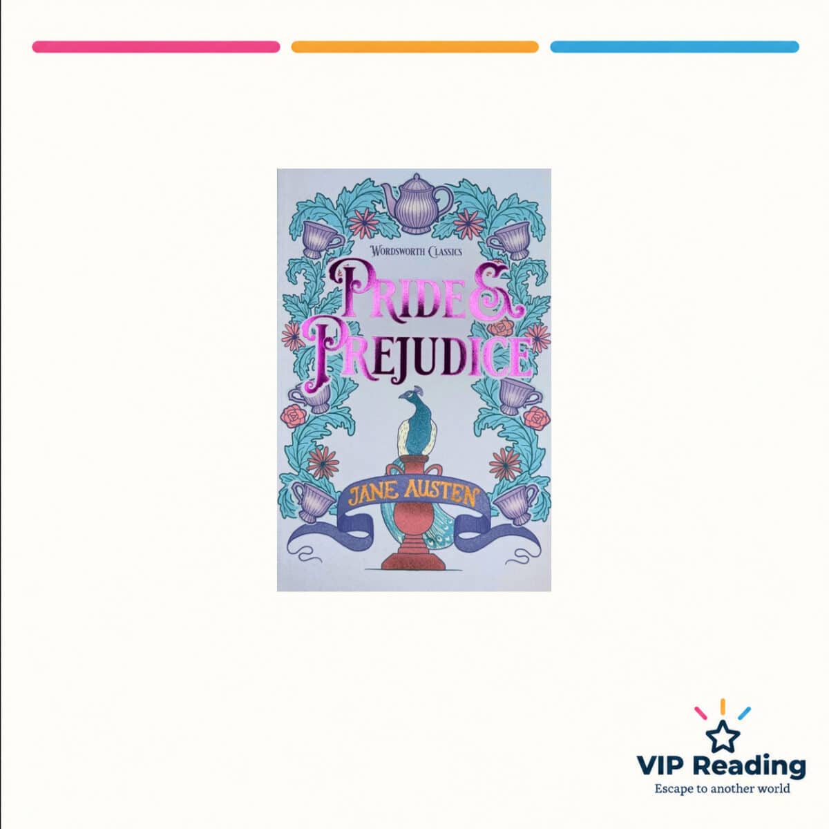 Pride and Prejudice — ISBN 9781853260001 — original book cover on the VIP Reading ivory template
