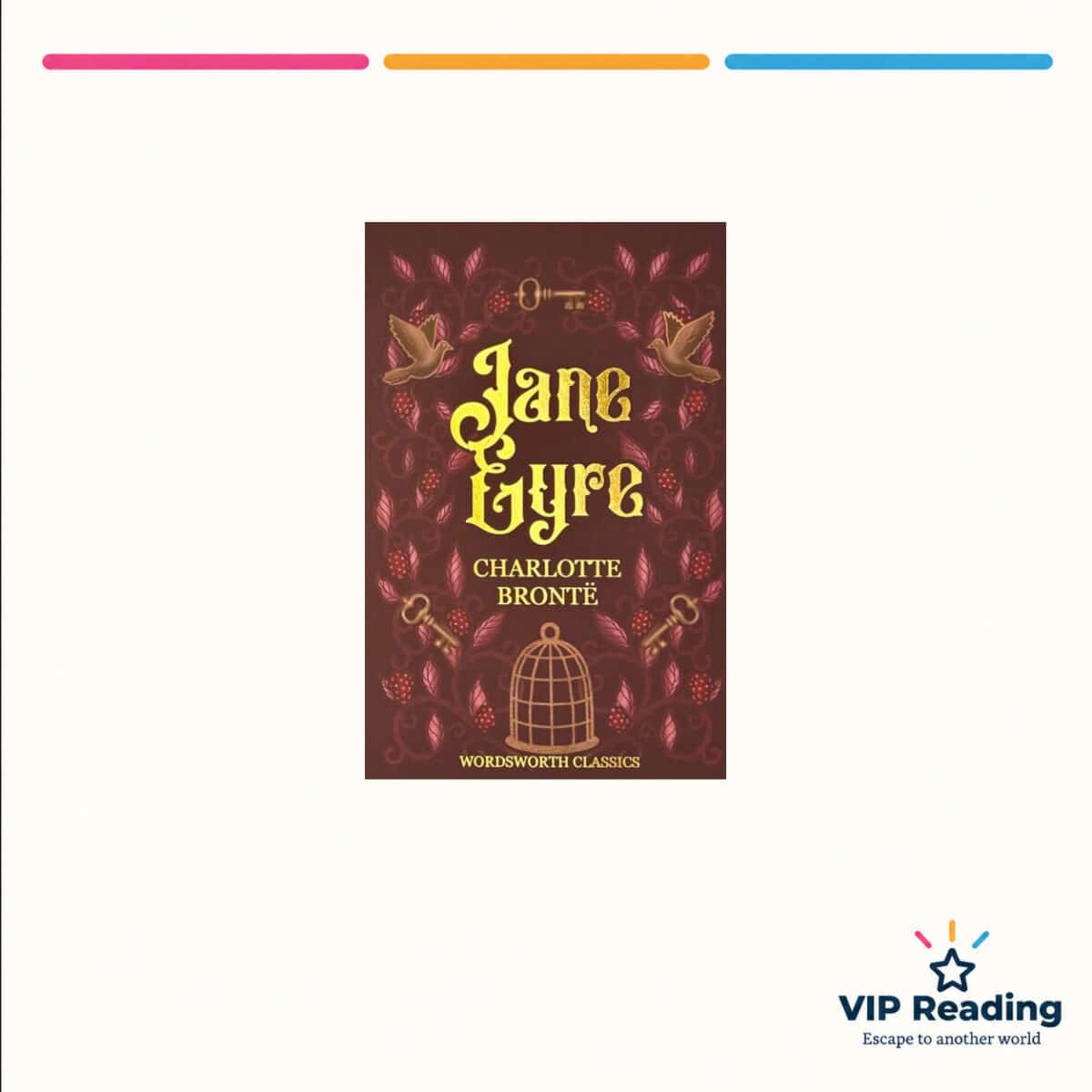 Jane Eyre — ISBN 9781853260209 — original book cover on the VIP Reading ivory template