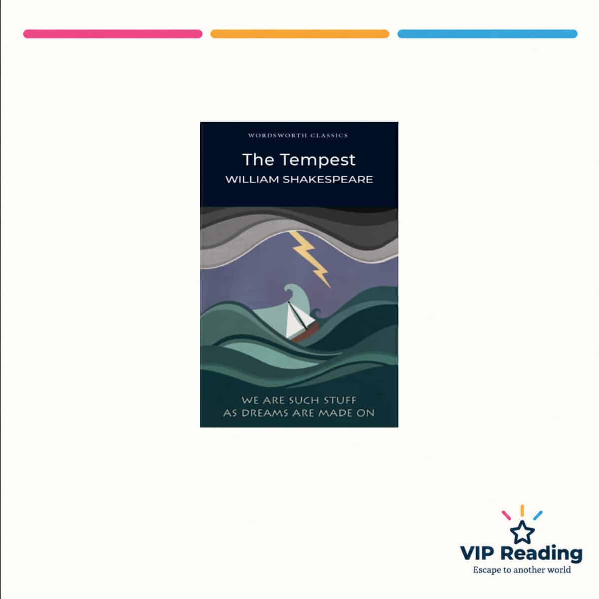 The Tempest — ISBN 9781853262036 — original book cover on the VIP Reading ivory template