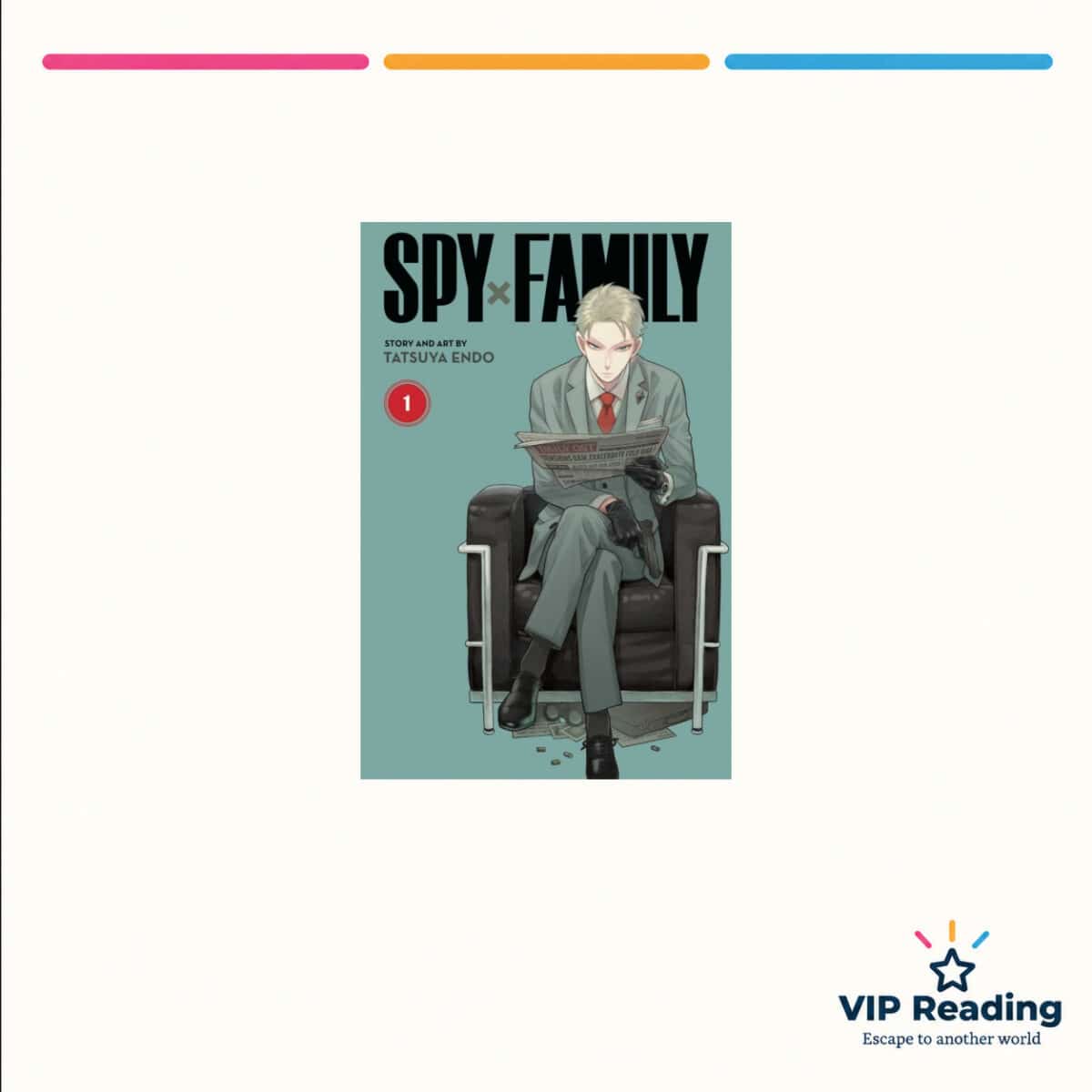 Spy x Family, Vol. 1 — ISBN 9781974715466 — original book cover on the VIP Reading ivory template