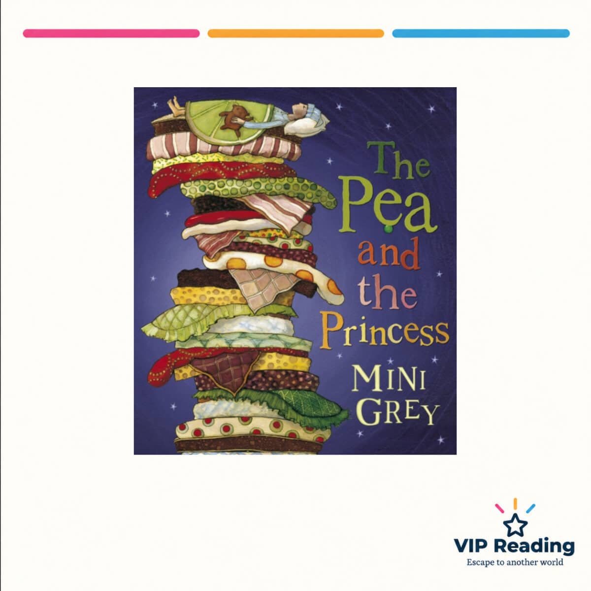The Pea and the Princess book cover on the VIP Reading template