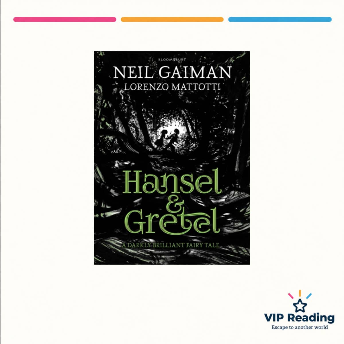 Hansel and Gretel book cover on the VIP Reading template