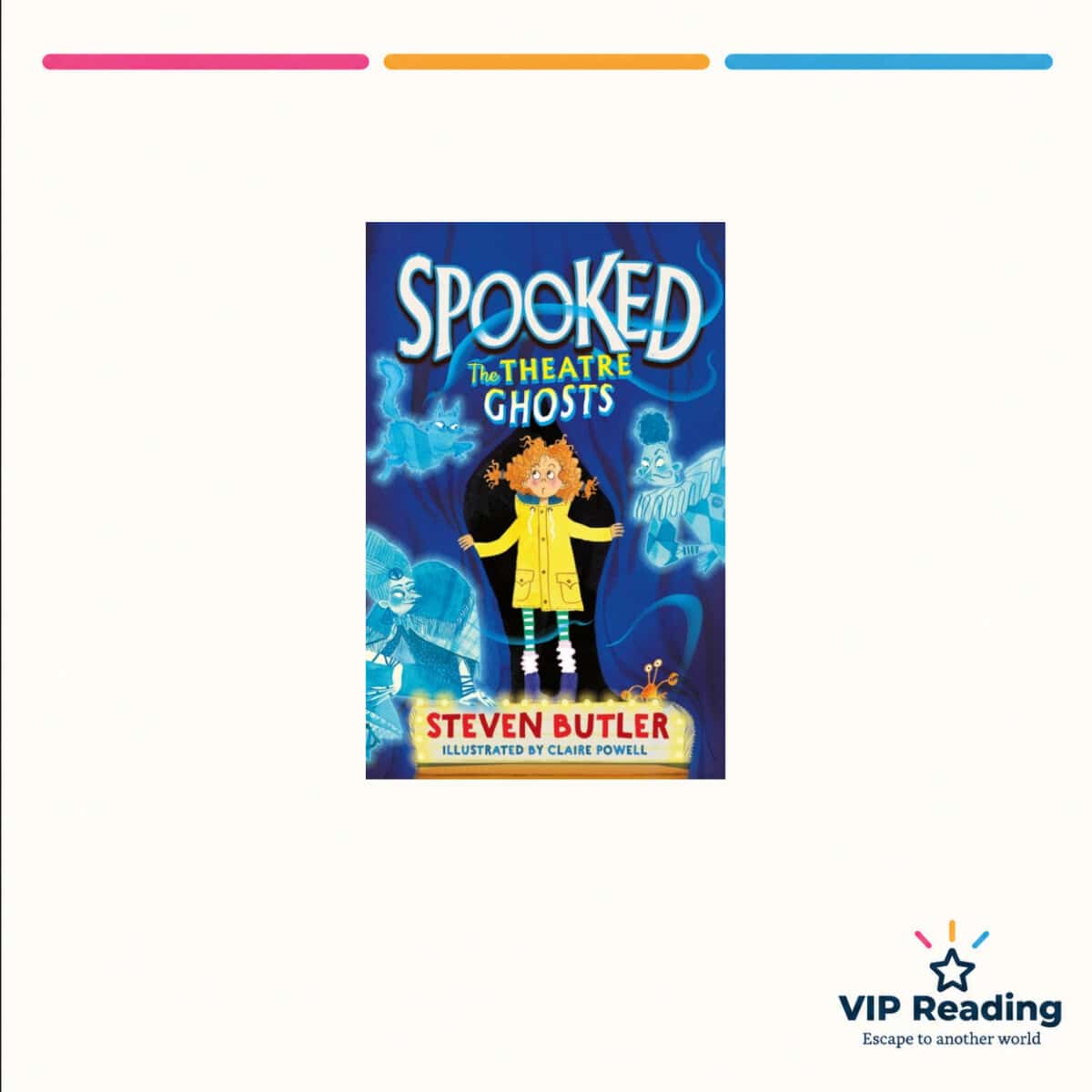 Spooked: The Theatre Ghosts book cover on the VIP Reading template