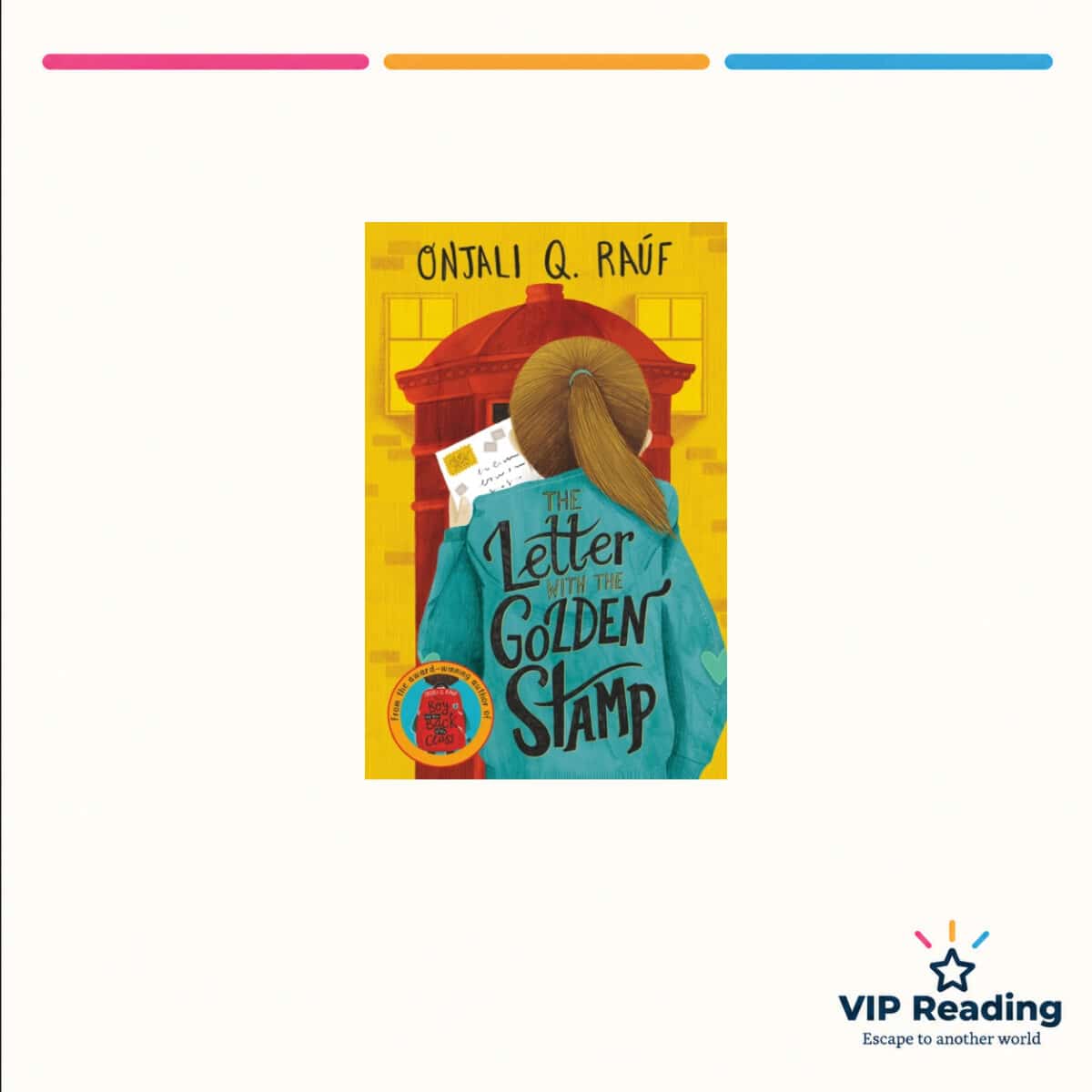 The Letter with the Golden Stamp book cover on the VIP Reading template