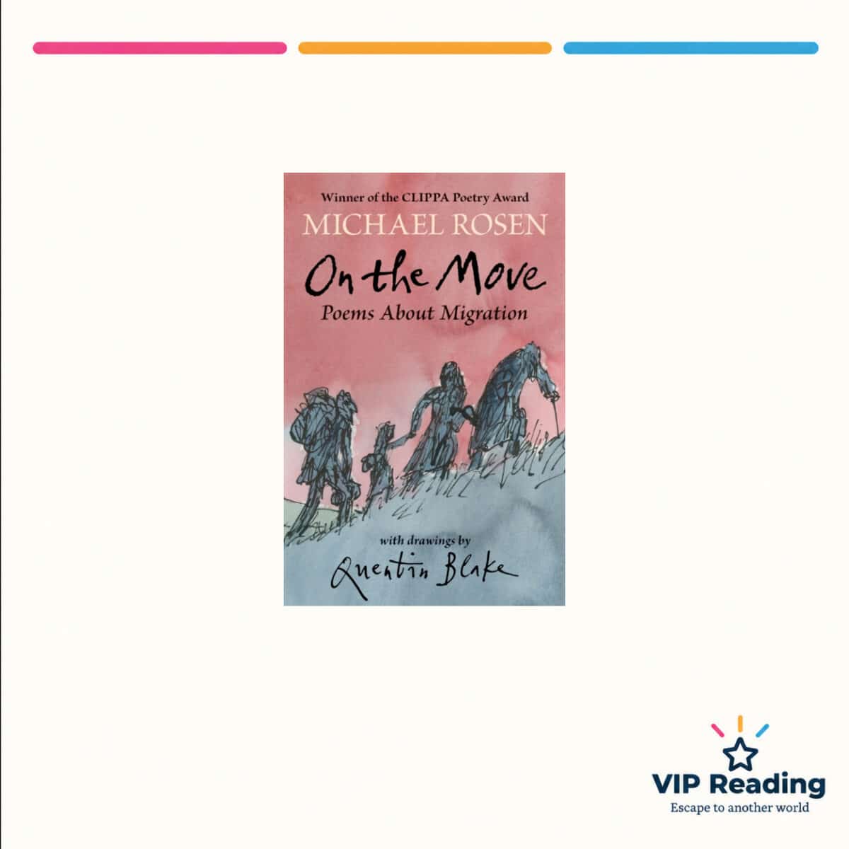 On The Move: Poems About Migration book cover on the VIP Reading template