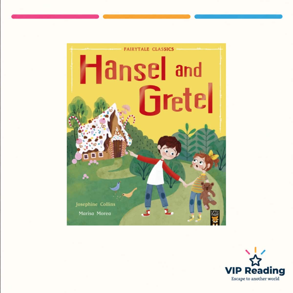 Hansel and Gretel book cover on the VIP Reading template
