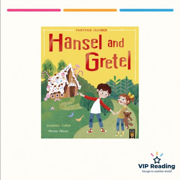 Hansel and Gretel book cover on the VIP Reading template