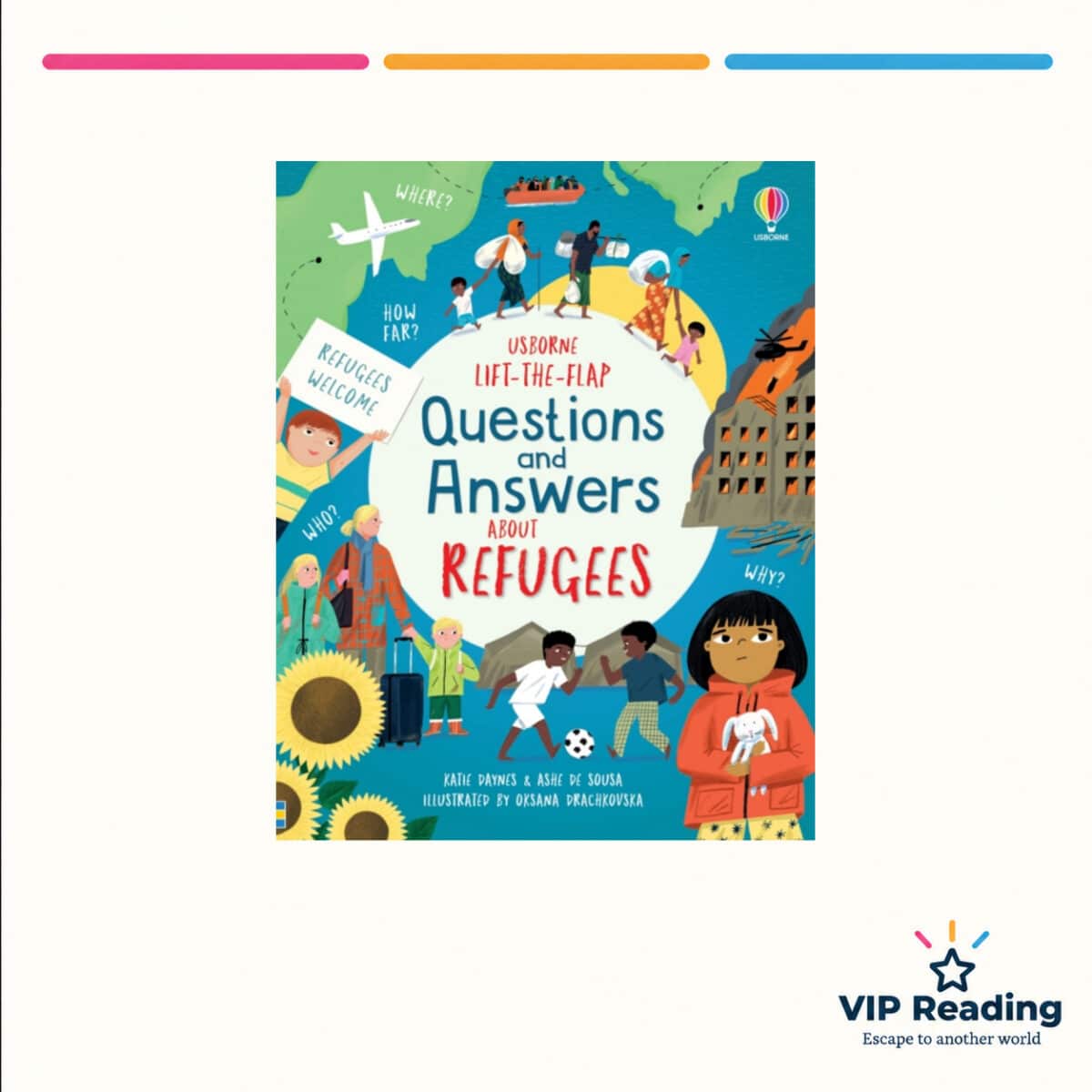 Questions and Answers about Refugees (lift-the-flap book) book cover on the VIP Reading template