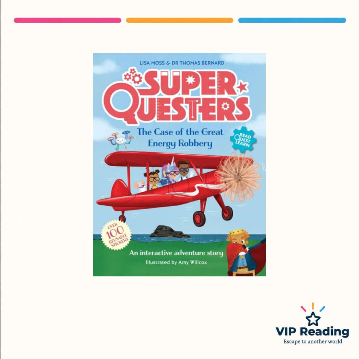 SuperQuesters: The Case of the Great Energy Robbery - SuperQuesters 3 book cover on the VIP Reading template